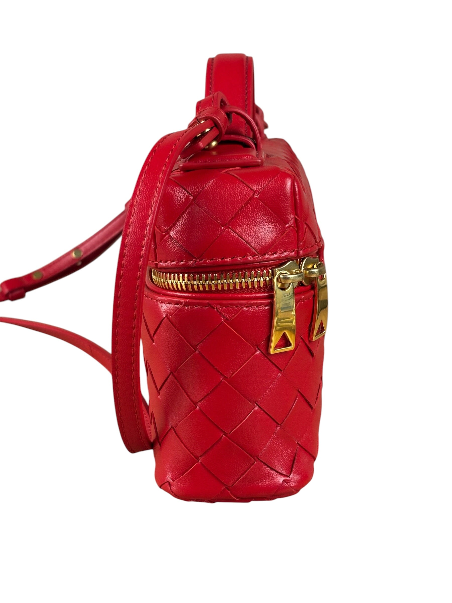 Bottega Veneta Red Intrecciato Leather Crossbody Bag