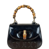 Gucci Bamboo Mini Top Handle Patent Leather Black