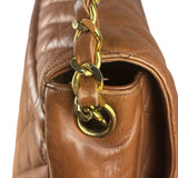 Chanel Brown Quilted Leather Flap Chain Messenger Bag