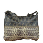 Fendi Vintage Two-Tone Leather Zucchino Messenger/Shoulder Bag