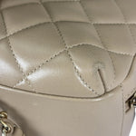 Chanel Beige Quilted Lambskin CC Trendy Bowling Bag 2017