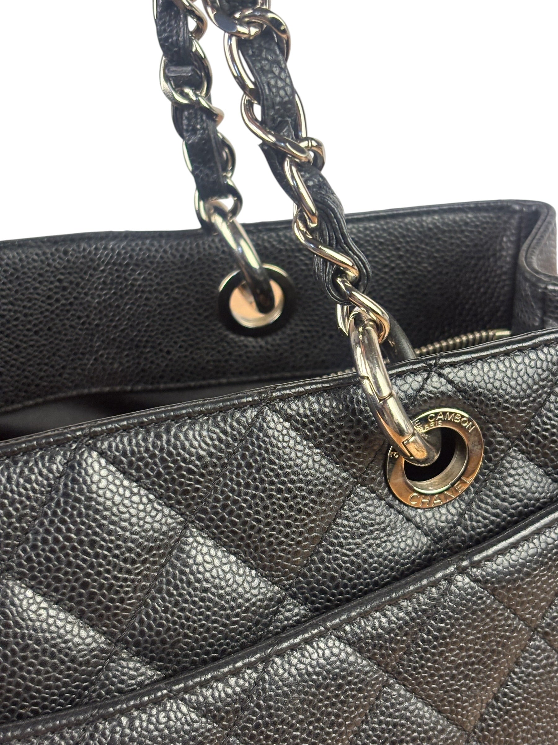 Chanel Black Caviar Quilted Large Shopping Tote 2012