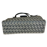Fendi FF Buckle Navy Zucca Tote Handbag