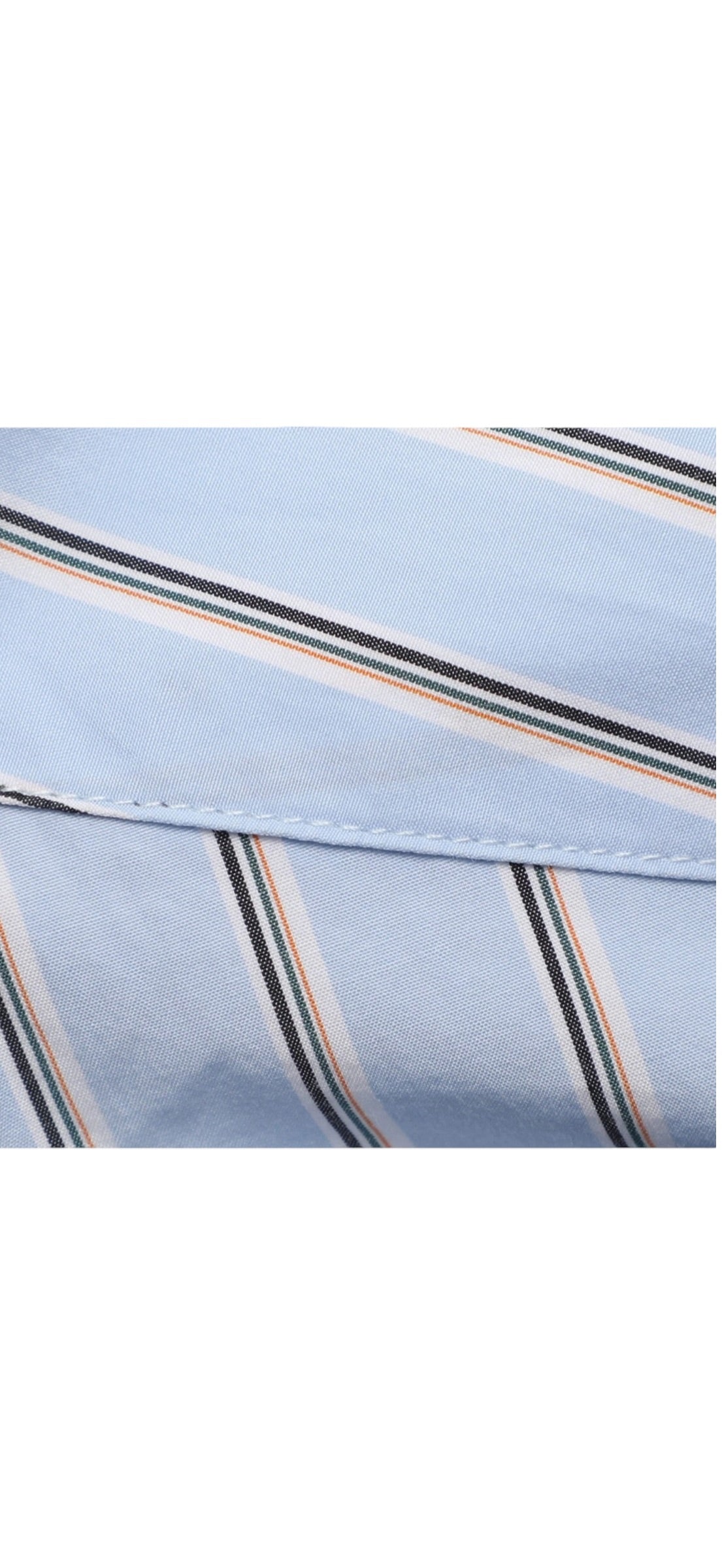 Balenciaga Oversized Striped Back Logo Button Down Shirt