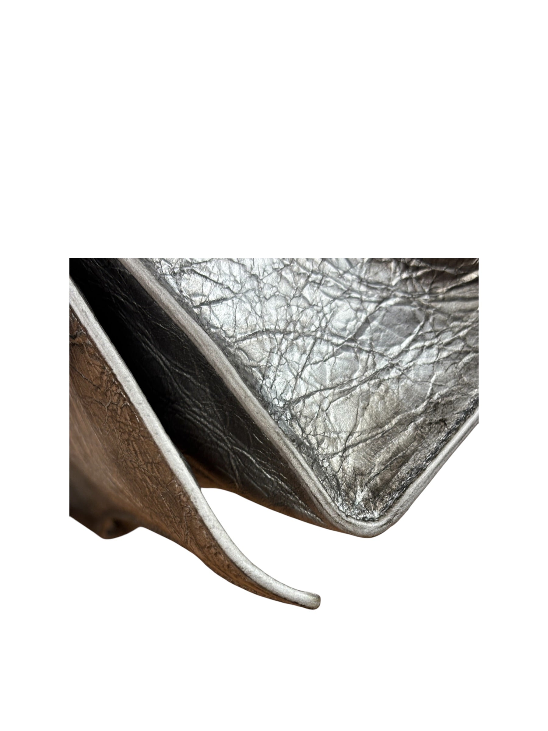Balenciaga Silver Crush Small Souvenirs & Rhinestone Shoulder Bag