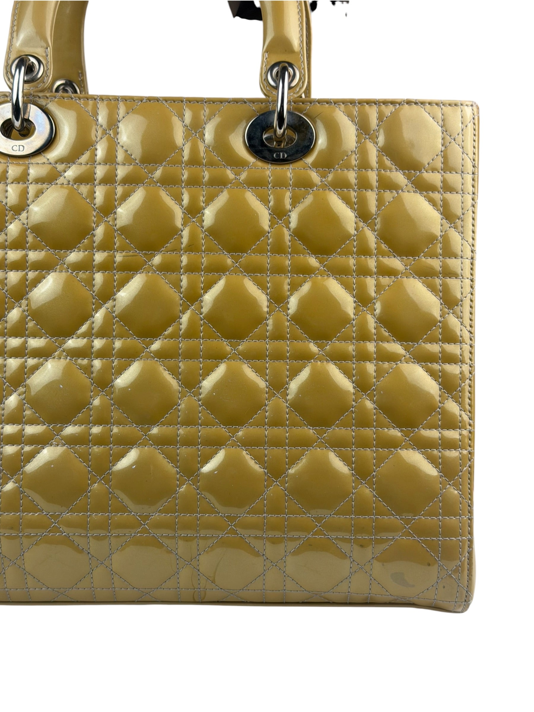 Christian Dior Gold Patent L Lady Dior
