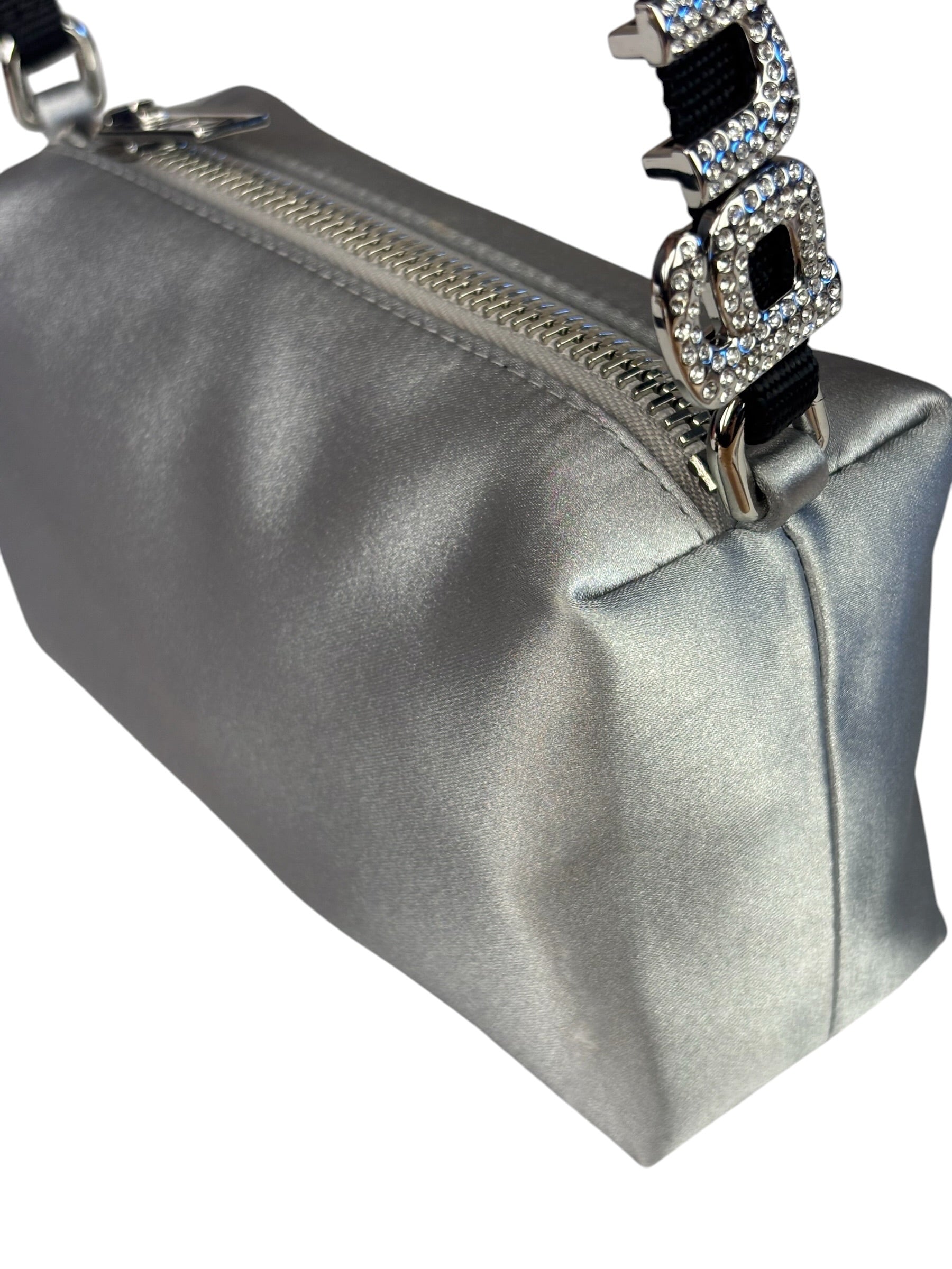 Alexander Wang Silver Satin Heiress Pouch