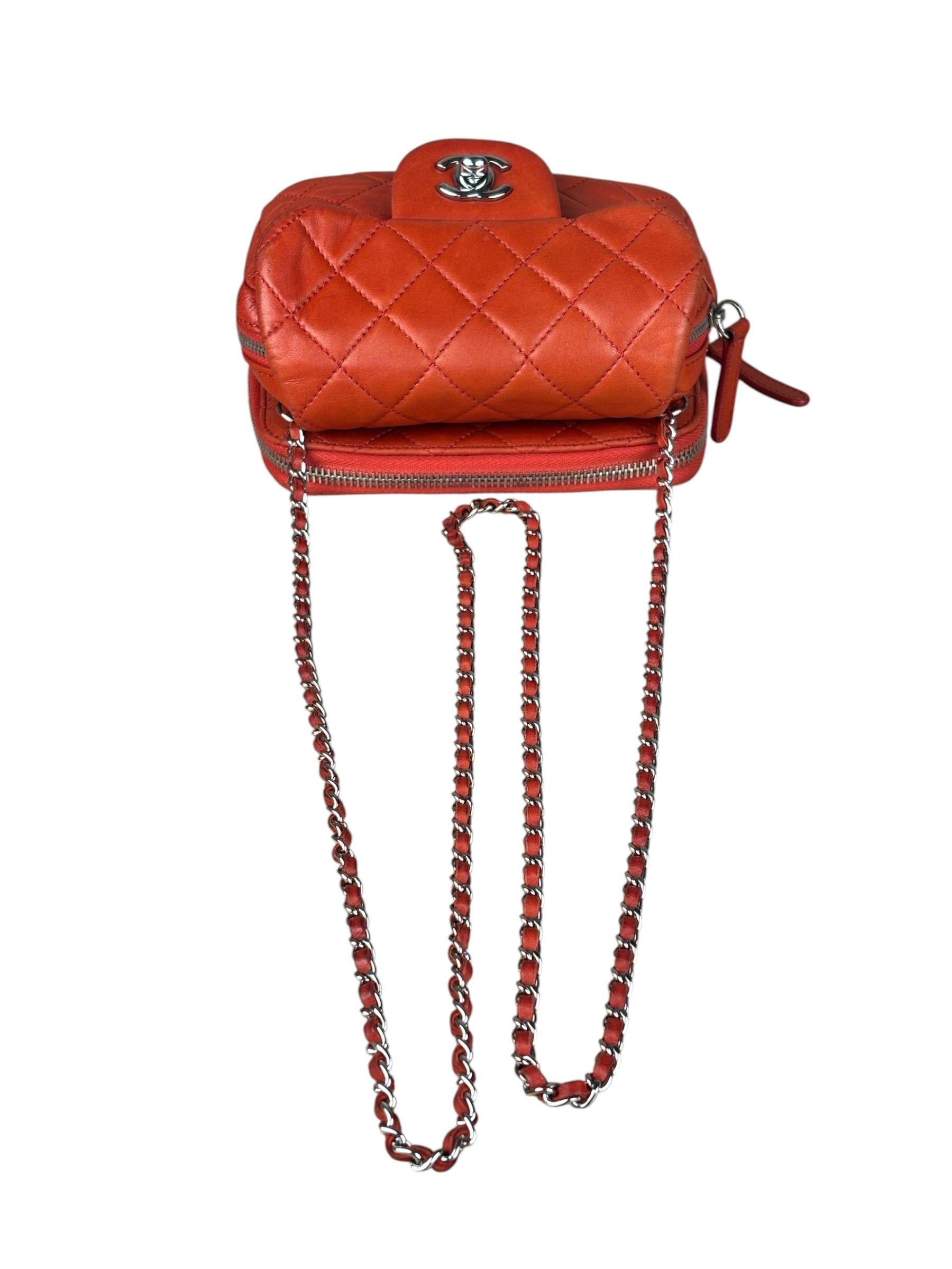 Chanel Red Quilted Mini Flap Wallet on Chain Bag 2011