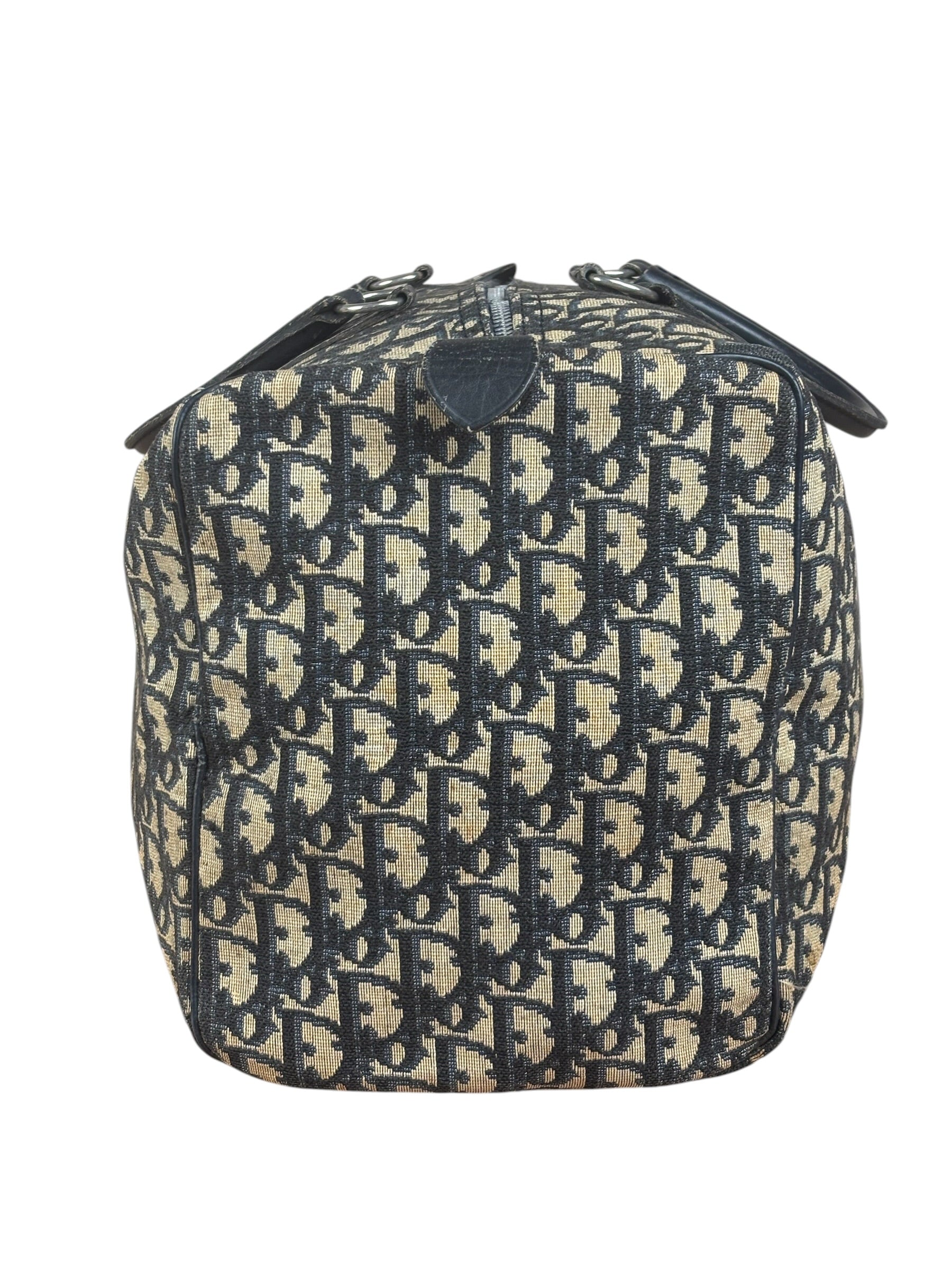 Christian Dior Vintage Navy Blue Trotter Boston Bag