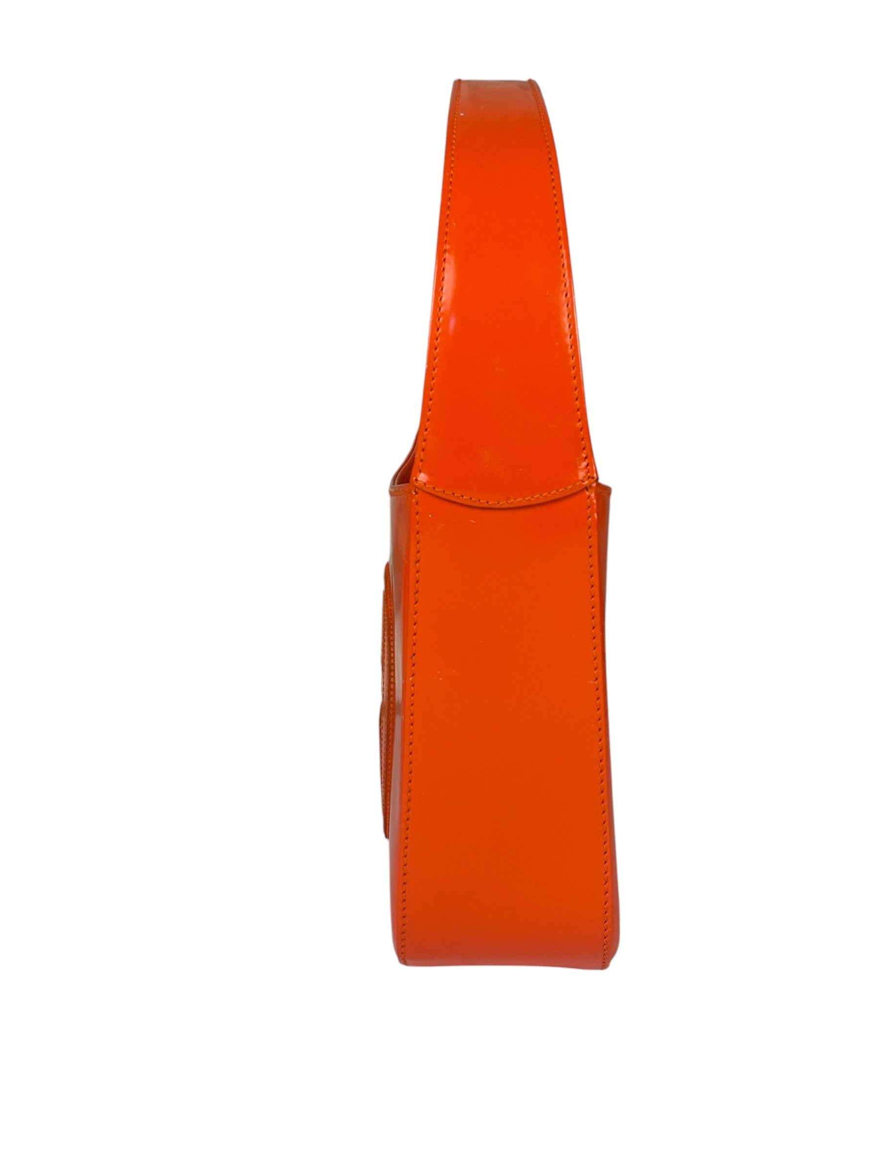 Gucci Orange Patent Leather Hobo Bag