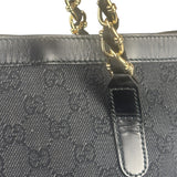 Gucci GG Black Canvas Capri Chain Tote Bag
