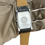 Fendi Tank White Dial Grey Croc Strap