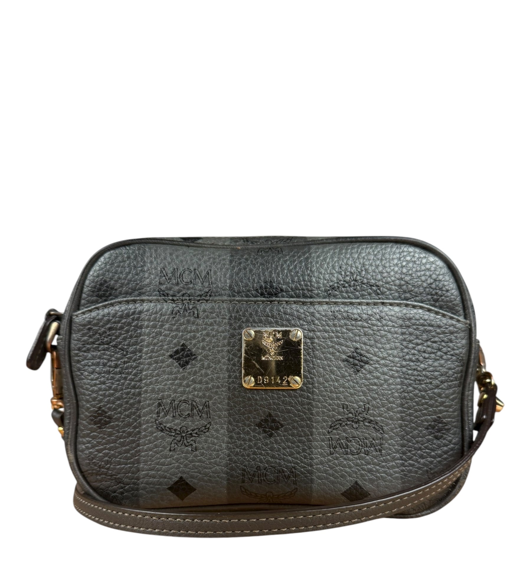 MCM Monogram Stripe Camera Crossbody
