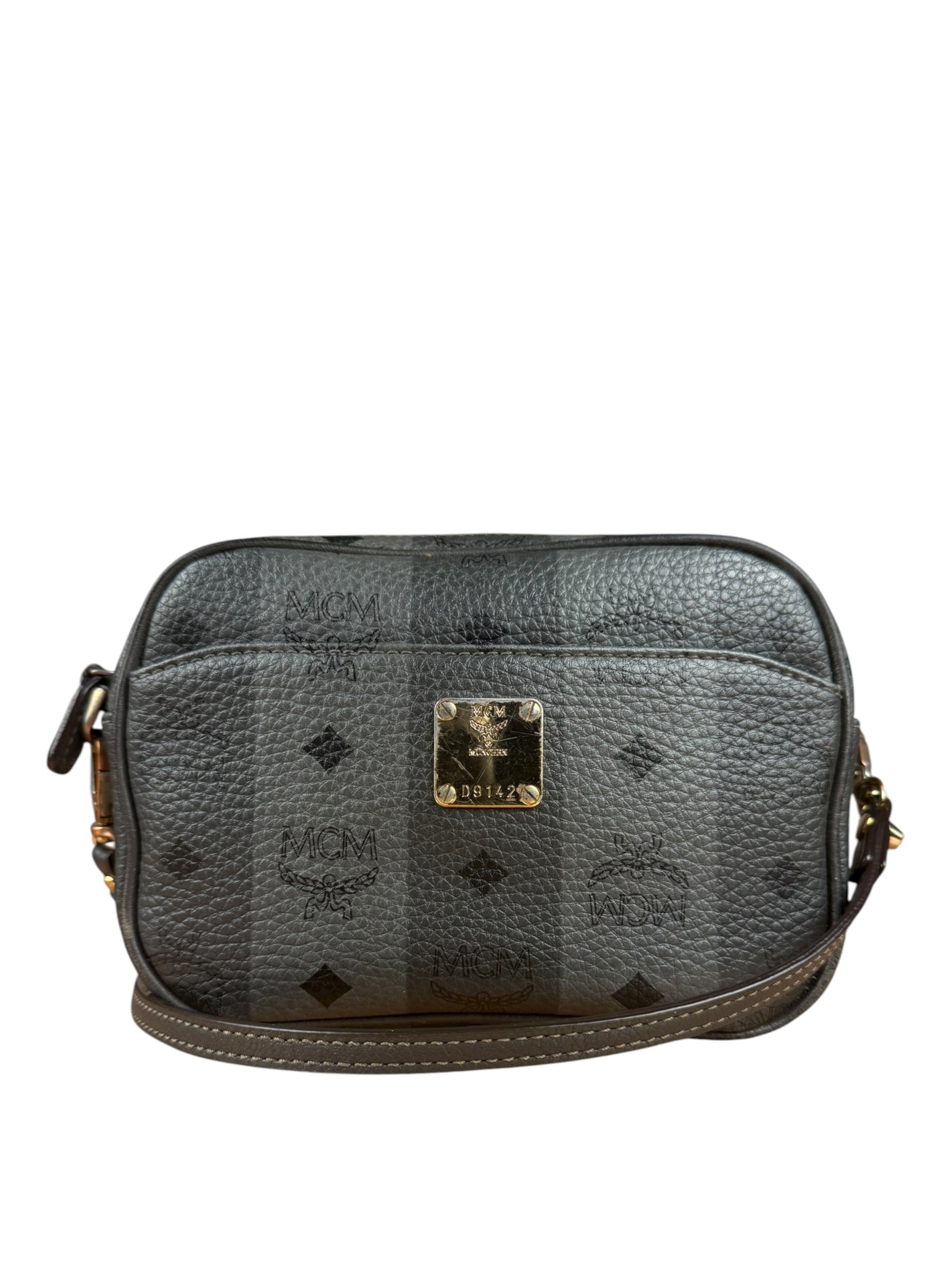 MCM Monogram Stripe Camera Crossbody