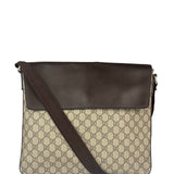 Gucci Brown Leather Trim GG Supreme Messenger Bag
