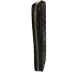 Christian Dior Black Patent Leather Zip-Around Long Wallet