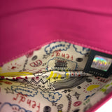 Fendi Roma Pink Leather Embossed Wallet on Chain