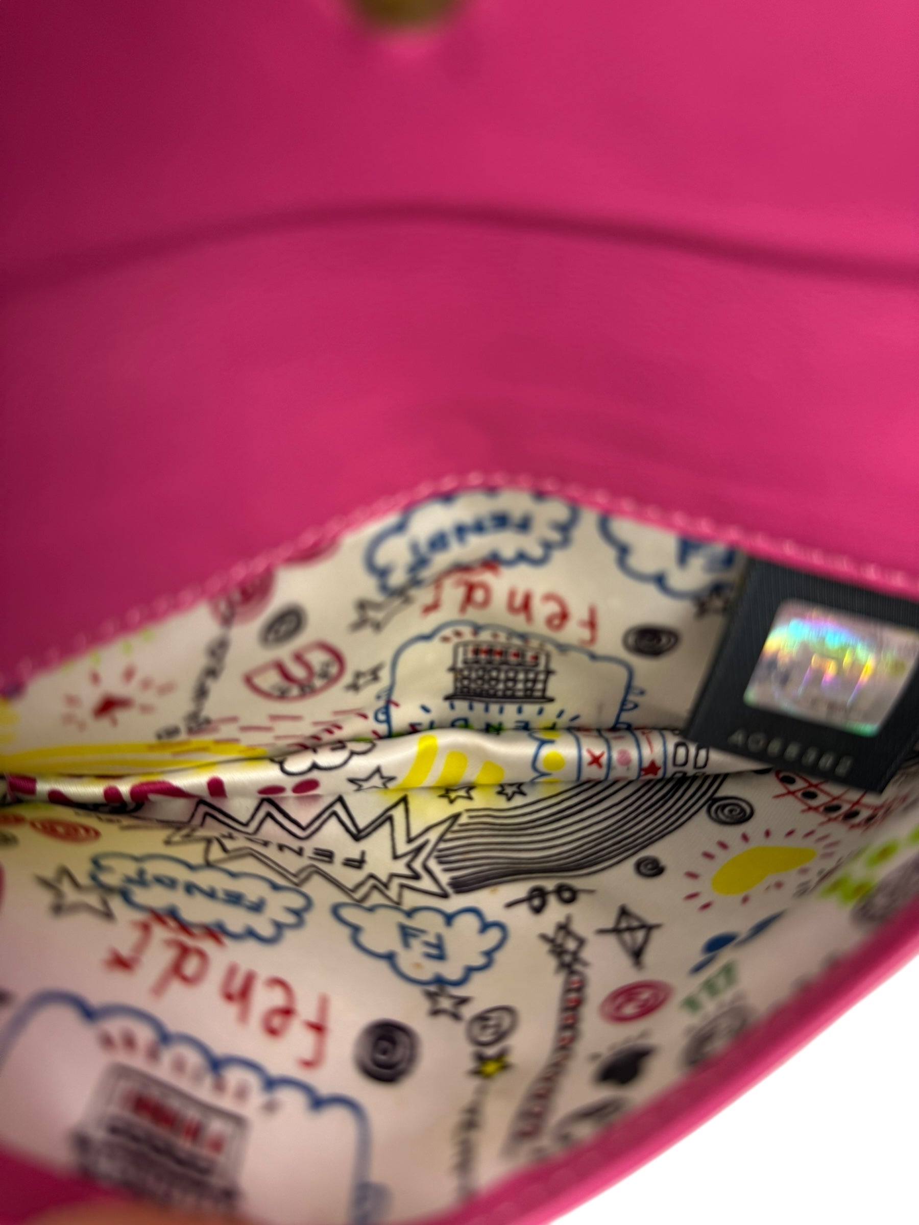 Fendi Roma Pink Leather Embossed Wallet on Chain