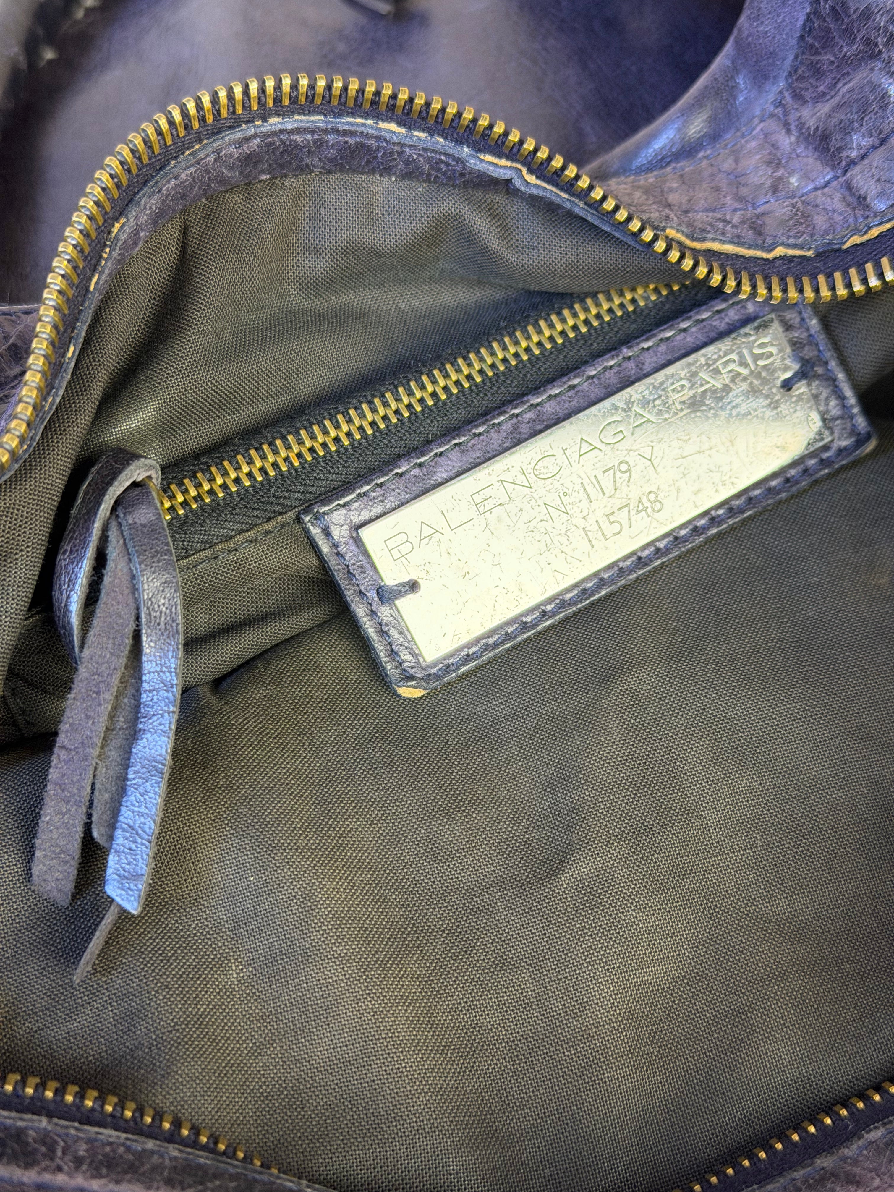 Balenciaga Vintage Purple Classic Motorcycle City Bag