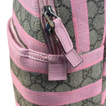 Gucci Pink Stripped Kids GG Supreme Canvas Backpack