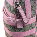 Gucci Pink Stripped Kids GG Supreme Canvas Backpack