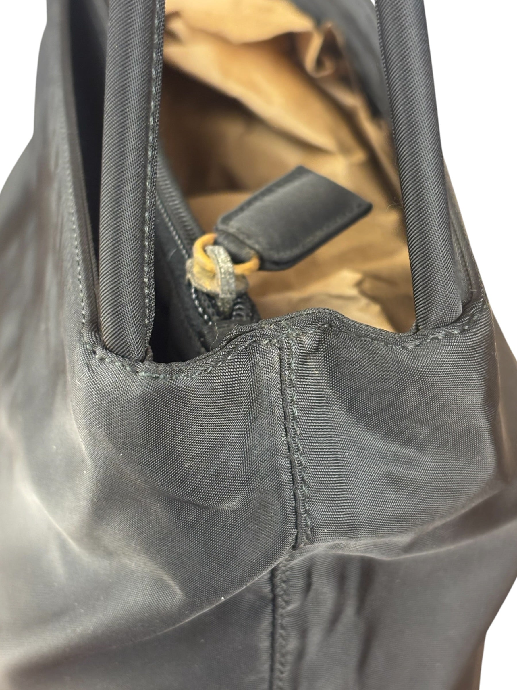 Prada Vintage Black Nylon Shoulder Tote