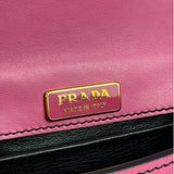 Prada Pink/Black Saffiano Leather Trim Small Cahier Crossbody Bag