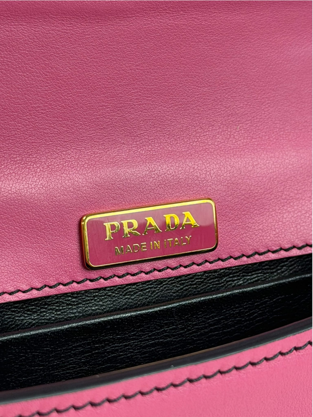Prada Pink/Black Saffiano Leather Trim Small Cahier Crossbody Bag