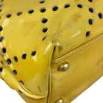Chanel Vintage Yellow Patent Leather Perforated Tote Bag 1987