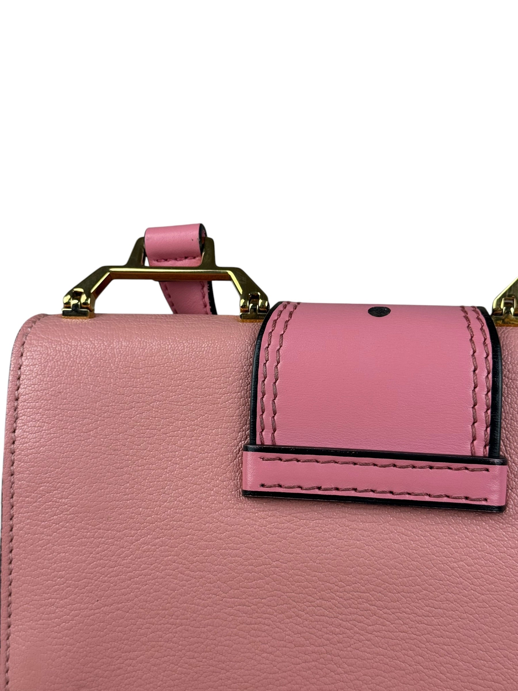 Miu Miu Pink Leather Madras Crystal Embellished Shoulder Bag
