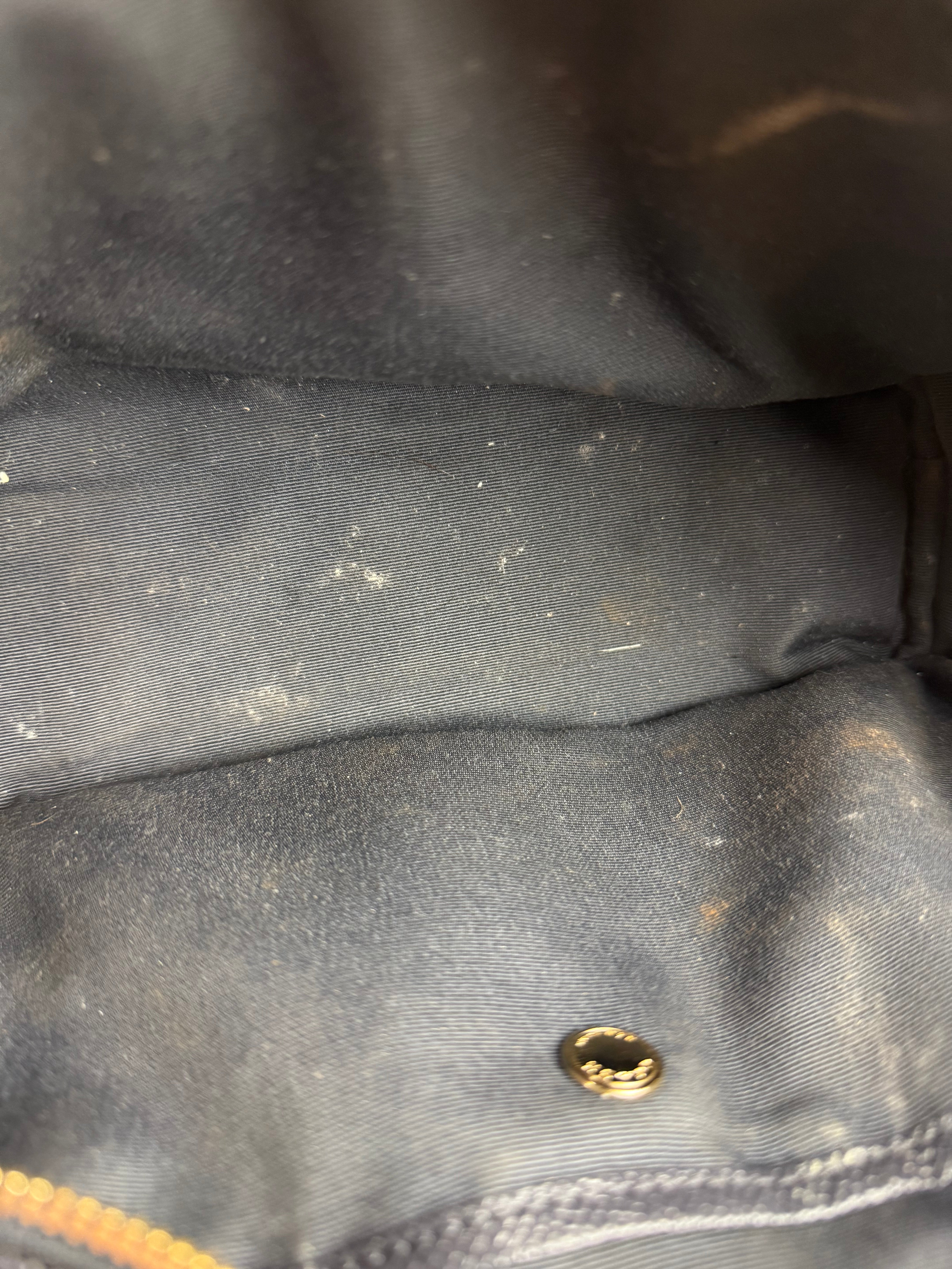 Coach Cosmetic Pouch Navy Blue Pebbled Leather