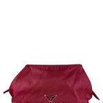 Prada Red Nylon Cosmetic Clutch