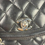 Chanel Black Quilted Leather Geometric Chain Flap Bag 2014