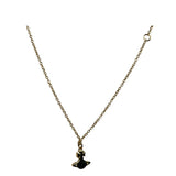 Vivienne Westwood Gold Toned Mini Bas Relief Pearl Pendant Necklace