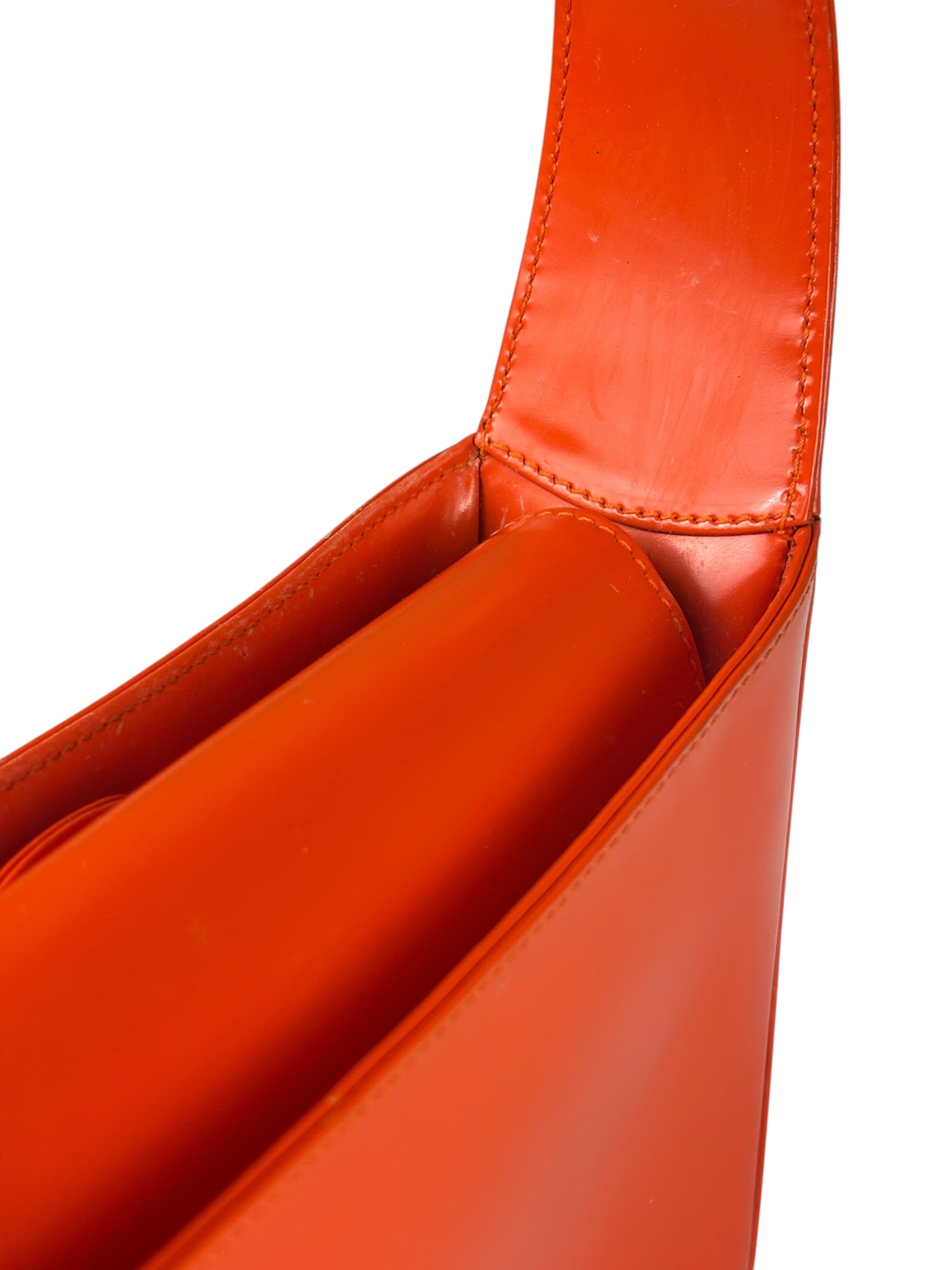 Gucci Orange Patent Leather Hobo Bag