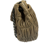 Prada Beige Nappa Leather Gaufre Chain Shoulder Bag