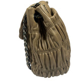 Prada Beige Nappa Leather Gaufre Chain Shoulder Bag