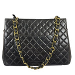 Chanel Black Quilted Lambskin CC Timeless Shopping Tote Late 90s