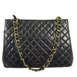 Chanel Black Quilted Lambskin CC Timeless Shopping Tote Late 90s