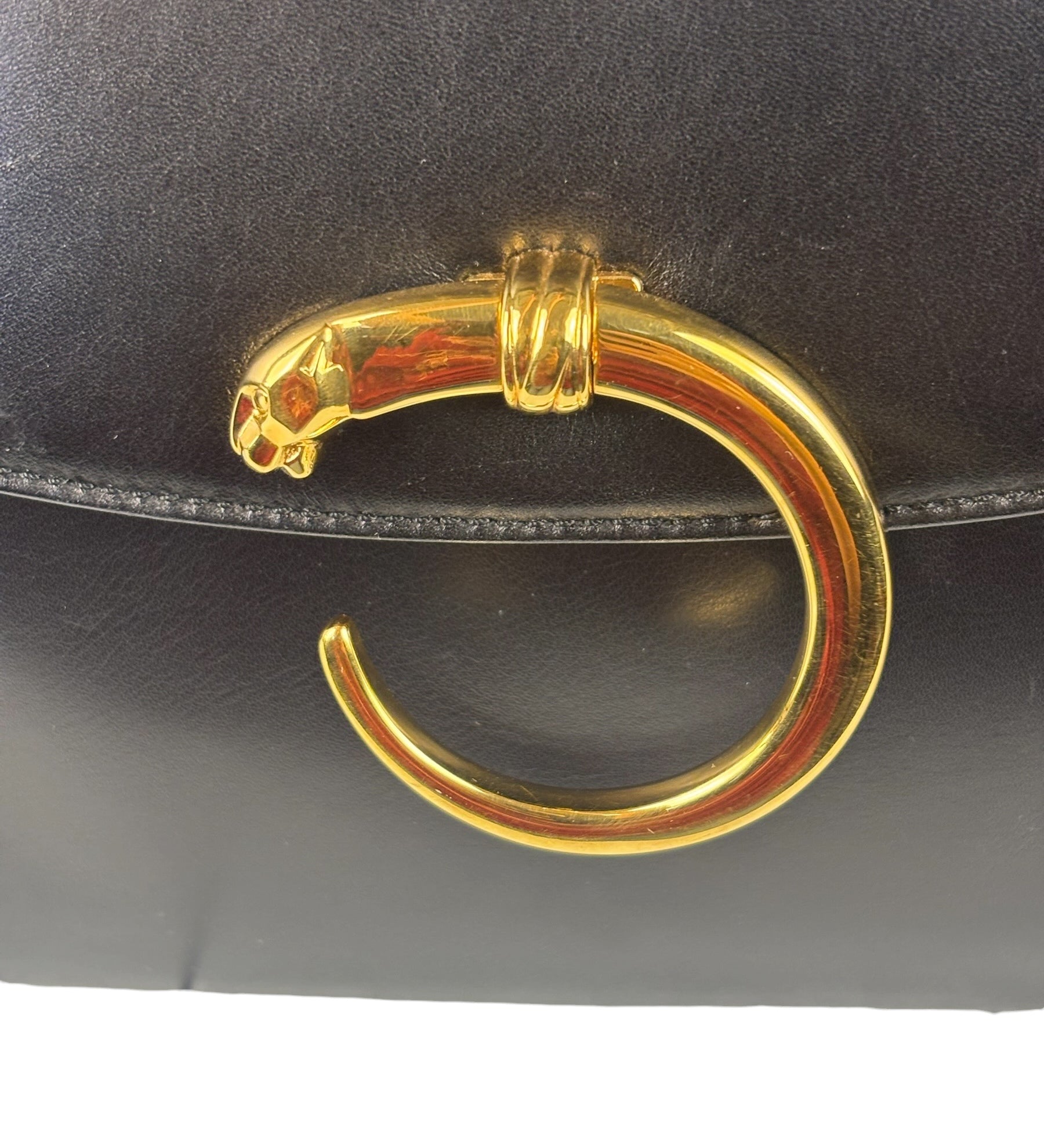 Cartier Must De Vintage Black Panthere Shoulder Bag