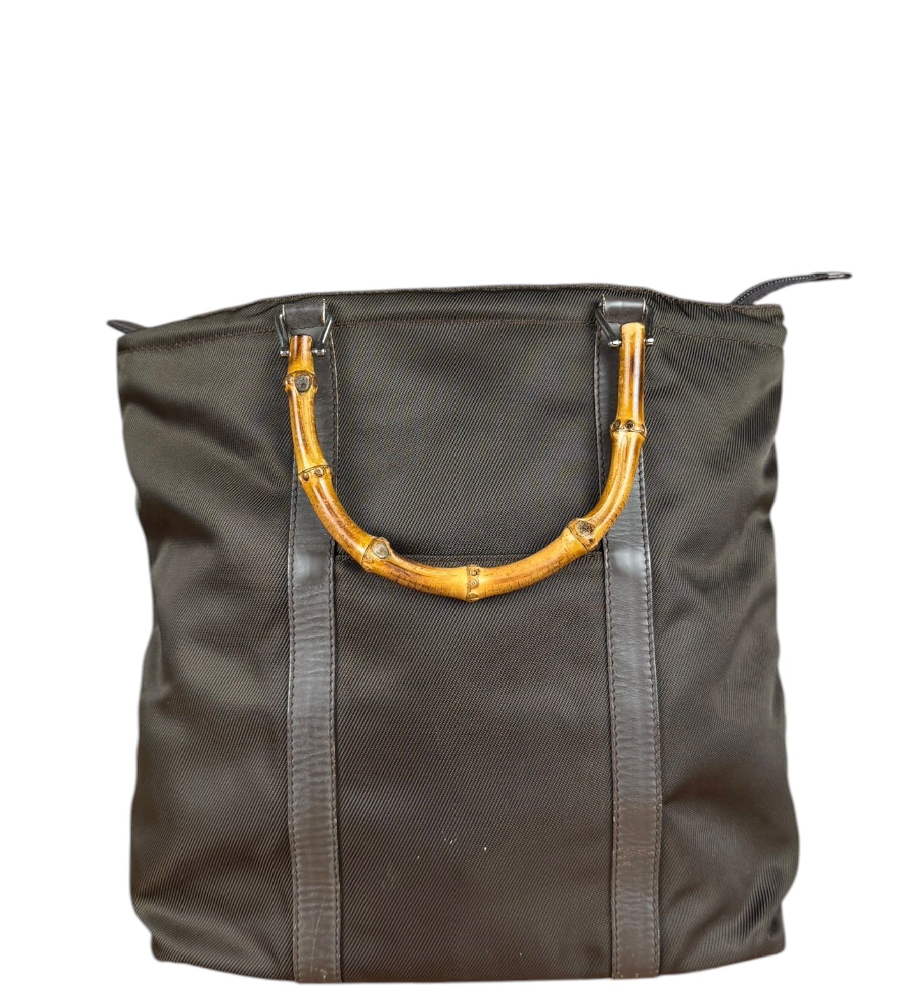 Gucci Nylon Bamboo Top Handle Bag