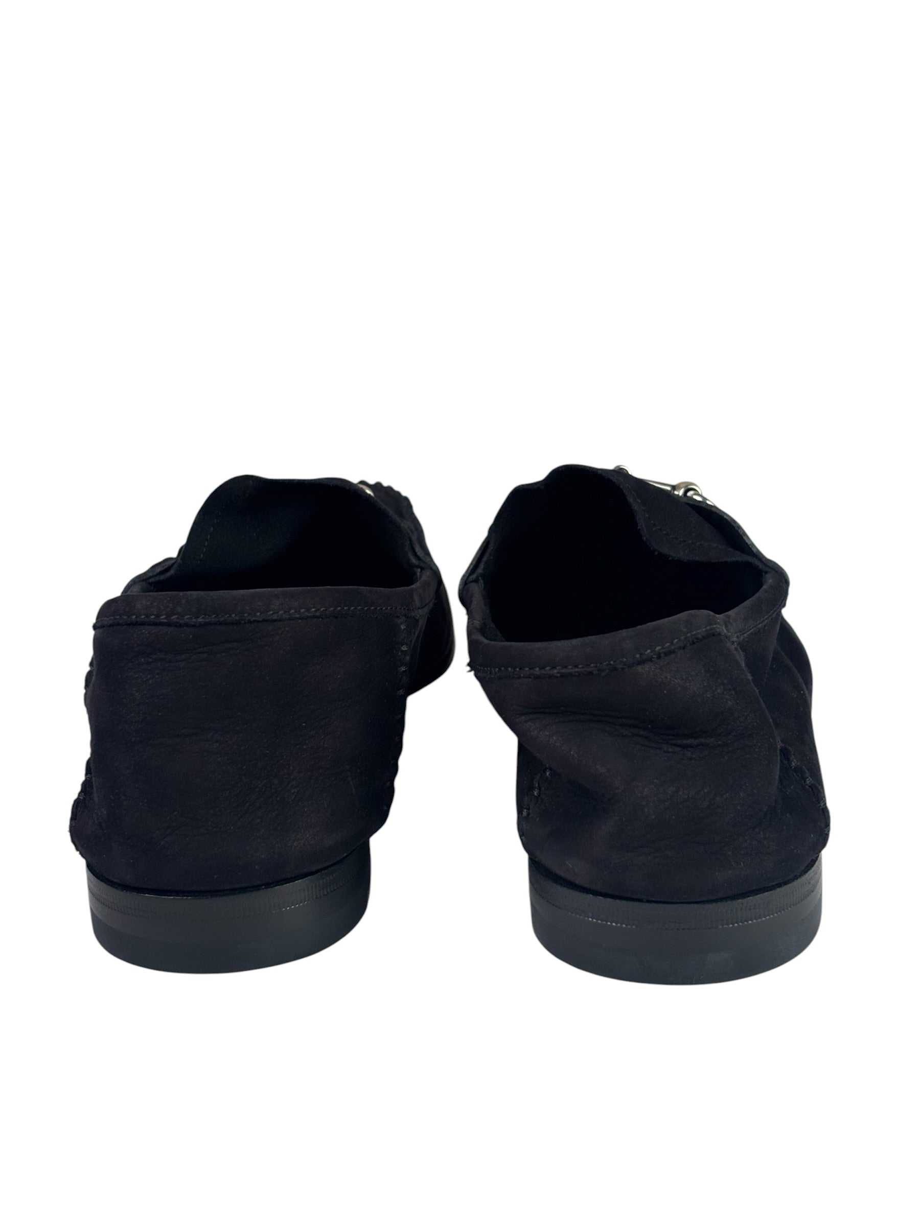 Gucci Black Suede Horsebit Loafers