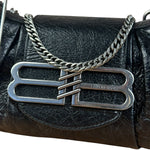 Balenciaga Black Leather Pamela Small Shoulder Bag