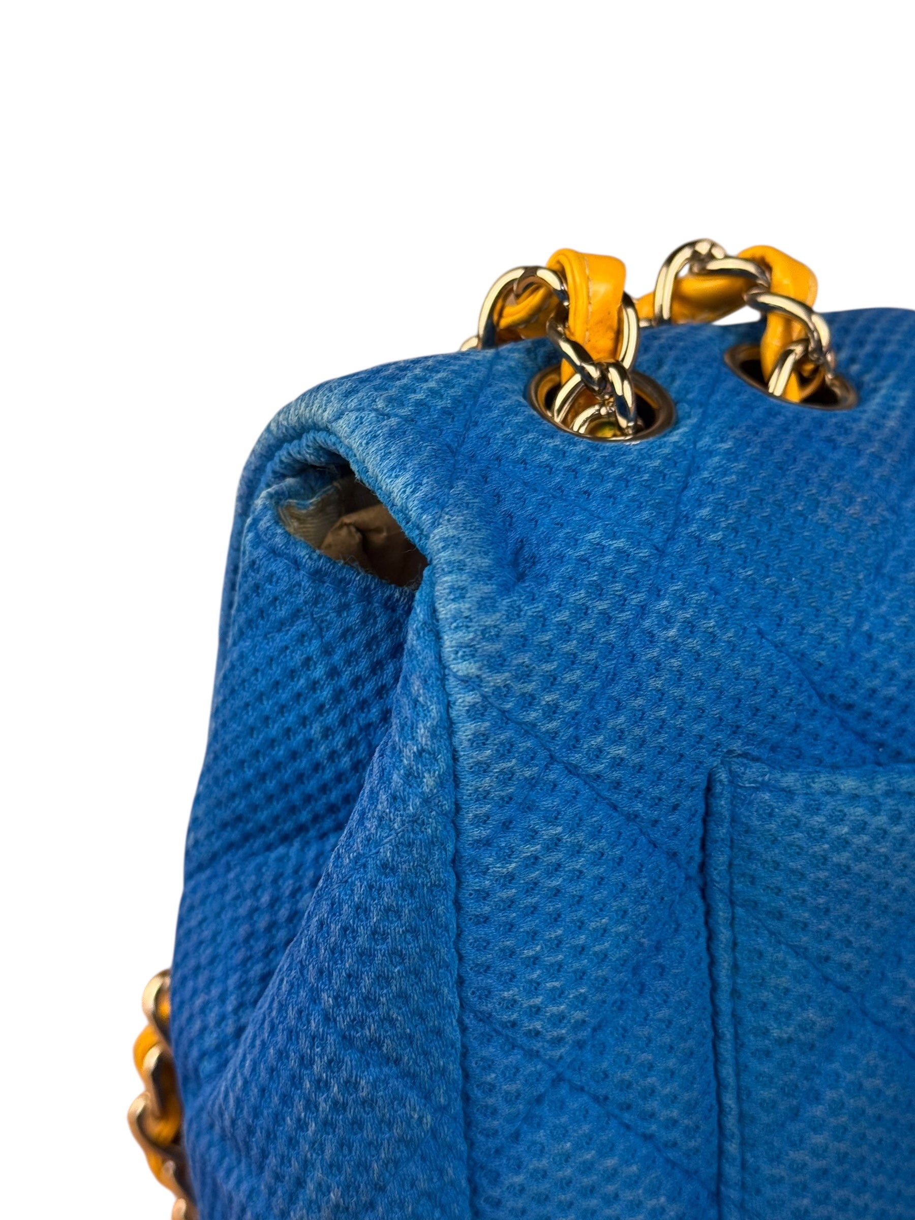Chanel Medium Quilted Perforated Jersey Single Flap 2009
