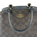 Coach Brown/Black Leather Mini Lillie Carryall In Signature Two-Way Bag
