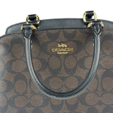 Coach Brown/Black Leather Mini Lillie Carryall In Signature Two-Way Bag