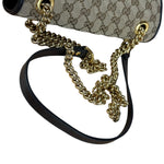 Gucci Beige/Black GG Marmont Shoulder Bag