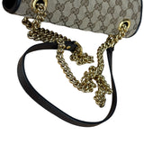 Gucci Beige/Black GG Marmont Shoulder Bag
