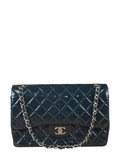 Chanel Dark Teal Quilted Patent M Double Flap 2013