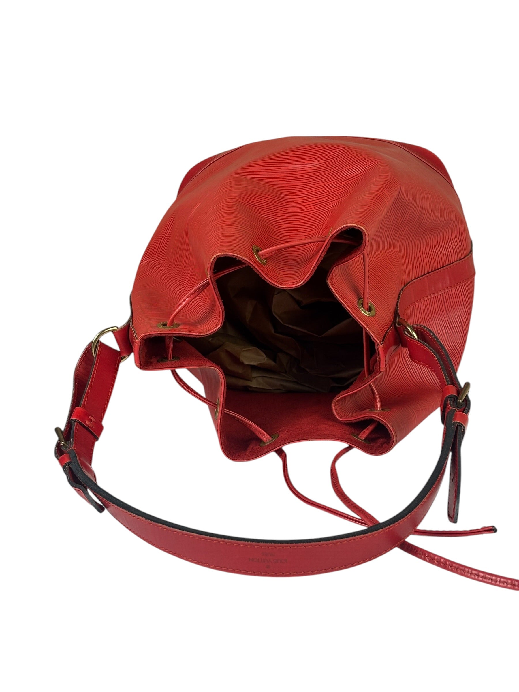 Louis Vuitton Red Epi Leather Noe Bucket Bag MM